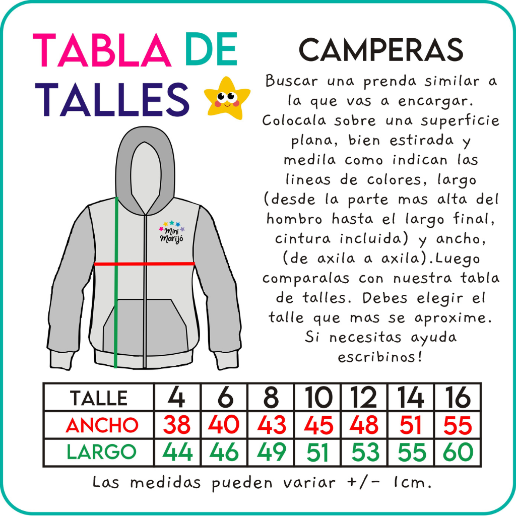 campera talles