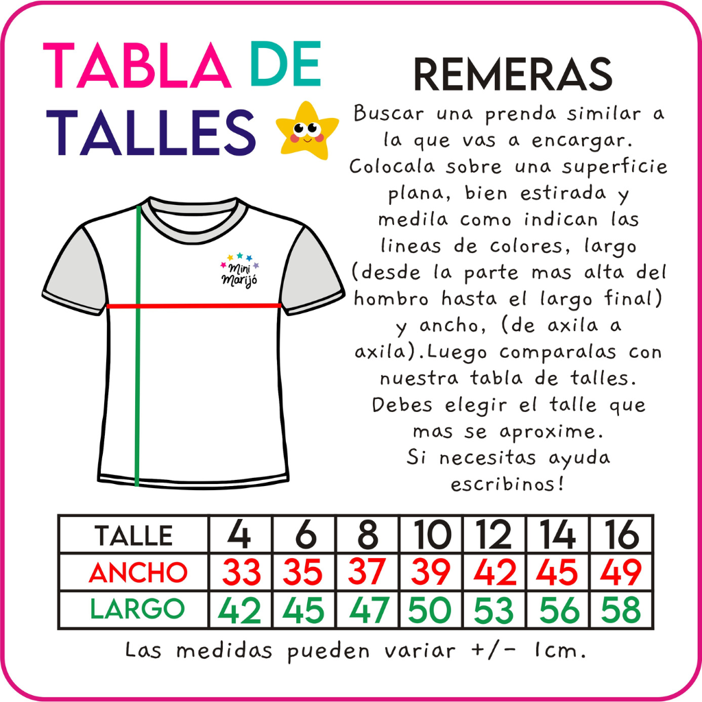 remeras talles